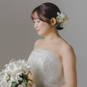 ホワイト系ブーケと色味マッチングのヘッドピース(サイズミックス) イメージ