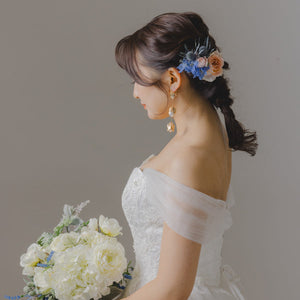 ブルー系ブーケと色味マッチングのヘッドピース(サイズミックス) イメージ