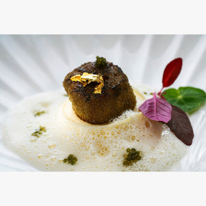 帆立のもずくパウダーキャラメリゼ ムースとエキューム