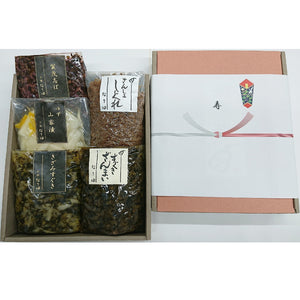 化粧箱5点入きざみすぐき、賀茂しばきざみ、すぐきざんまい、山家漬ゆず、さんしょしぐれ(濃口)