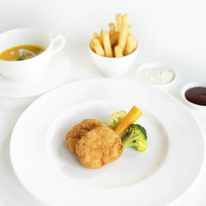 パンプキンスープとチキンナゲット