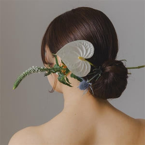 ブルー系ブーケと色味マッチングのヘッドピース（ロング）　イメージ