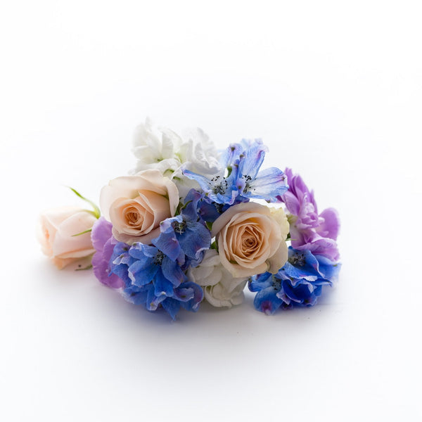 ブーケとお揃いのヘッドピースWBH-18 パステルブルーのラウンド